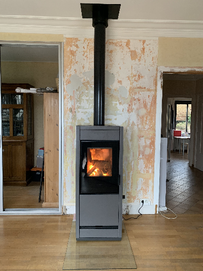 Installation d'un poêle mixte PIAZZETTA
